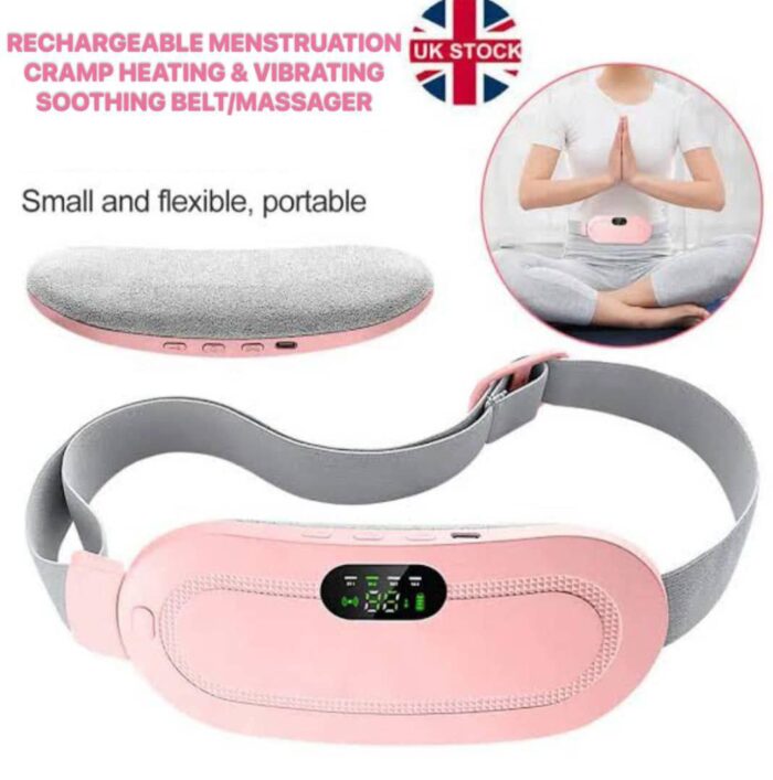 Rechargeable menstruation cramp heating & vibrating soothing belt massager - Image 1