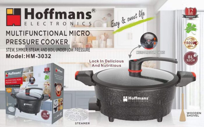 8L Multifunctional pressure with wooden spoon and steamer cooker - Image 1