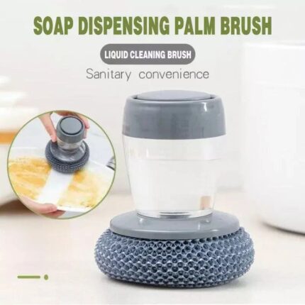 Iron sponge with soap dispenser
