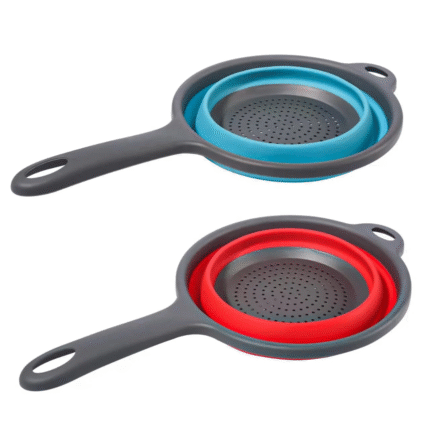 handle Collapsible silicone colander drainer