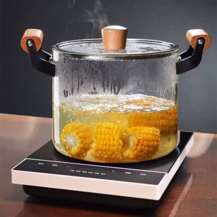 5.5L heat resistant high borosilicate glass pot