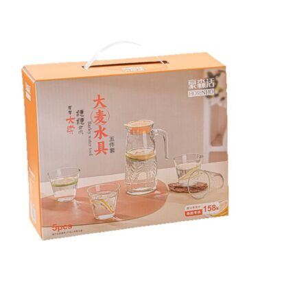 5pcs set glass jug with cup